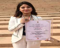 She is honored by President of India Ram Nath Kovind with National Child Award for Exceptional Achievement in New Delhi.